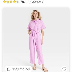 Pink jean jumpsuit